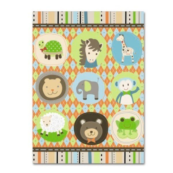 Jennifer Nilsson 'Baby Boy Animal Friends' Canvas Art, 18x24, Trademark Fine Art, Mfr#: ALI3211-C1824GG